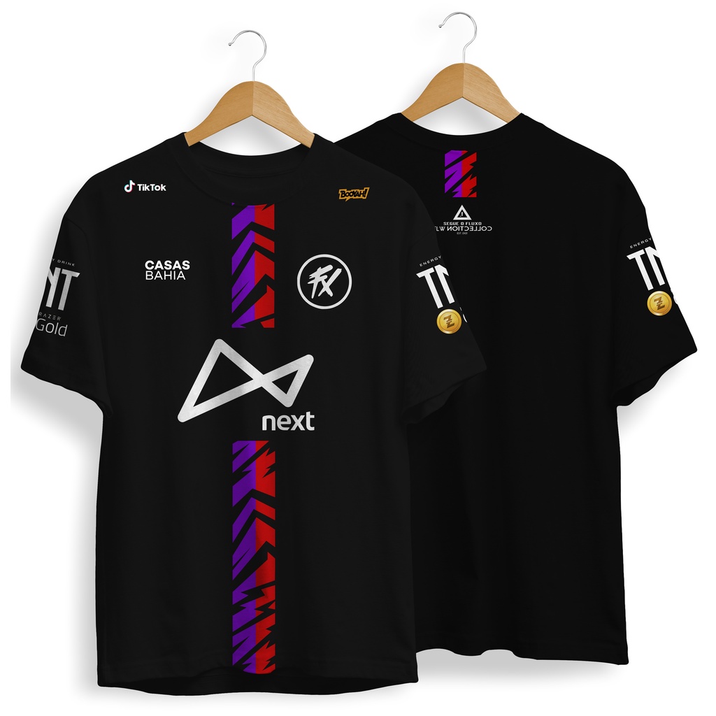 Camisa Camiseta Adulto E Infantil Fluxo Equipe Gamer FF C/ Patrocínio 2021