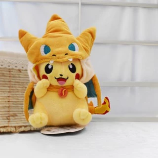Pokémon Pikachu de Pelúcia 23,5cm Cosplay Mega Charizard Y Novo e Original + Brinde