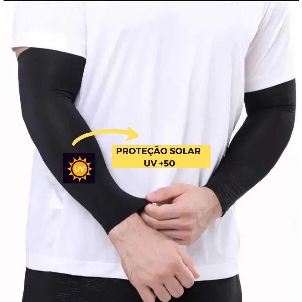 Par Manguito Proteção Solar UV50 Mangote Manga Ciclismo Motoboy Motorista