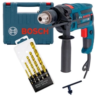 Furadeira Industrial 1/2 POL 750W GSB 16RE com Reversão e Maleta BOSCH + Kit 5 Brocas