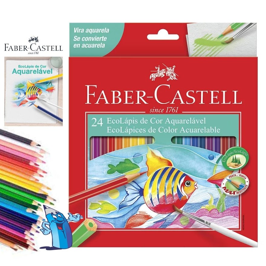 Lapis De Cor Aquarelavel Faber Castell 24 Cores | Shopee Brasil