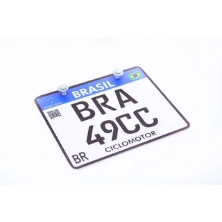 Placa 49/50cc Decorativa Mercosul Para Shineray 50cc Bra