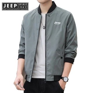 JEEP SPIRIT 1941 ESTD Jaqueta Masculina De Boa Qualidade Colarinho Casual Moda