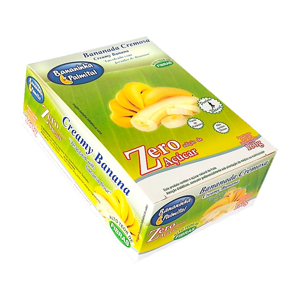 Doce de Banana - Bananada Cremosa - Zero Açúcar - 10 Unidades - Bananinha Palmital