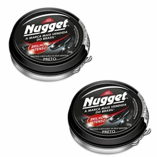 Kit 2x Cera para Sapato em pasta Nugget Preto 36g
