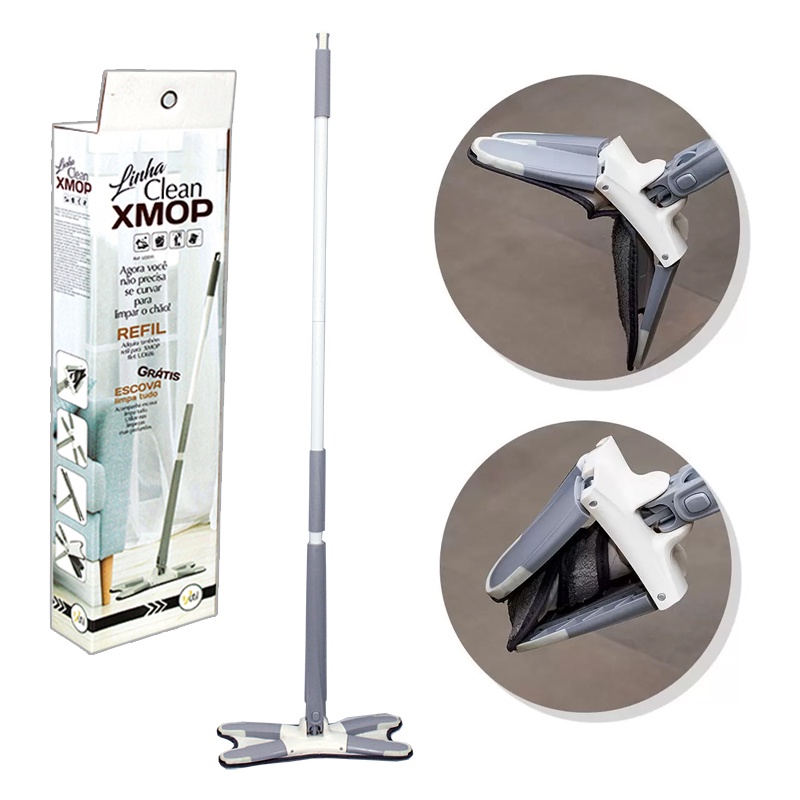 Mop limpeza esfregão microfibra Xmop chão laminado multiuso | Shopee Brasil