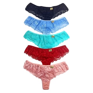 Kit 5 Calcinhas Renda Frontal - Calcinha Renda Sexy - Atraente
