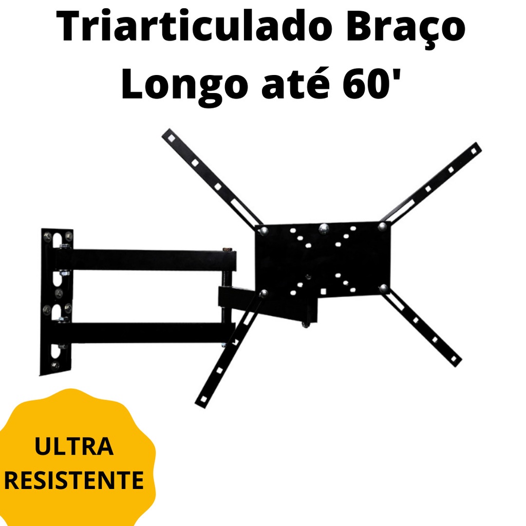 Suporte Articulado Tv Monitor BRAÇO LONGO Lcd Led 20 22 27 29 32 39 40 ...