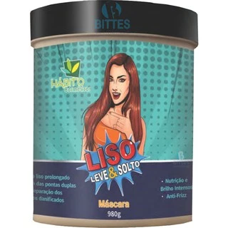 Máscara Liso Leve e Solto Hábito Cosméticos Anti Frizz e Redução de Volume