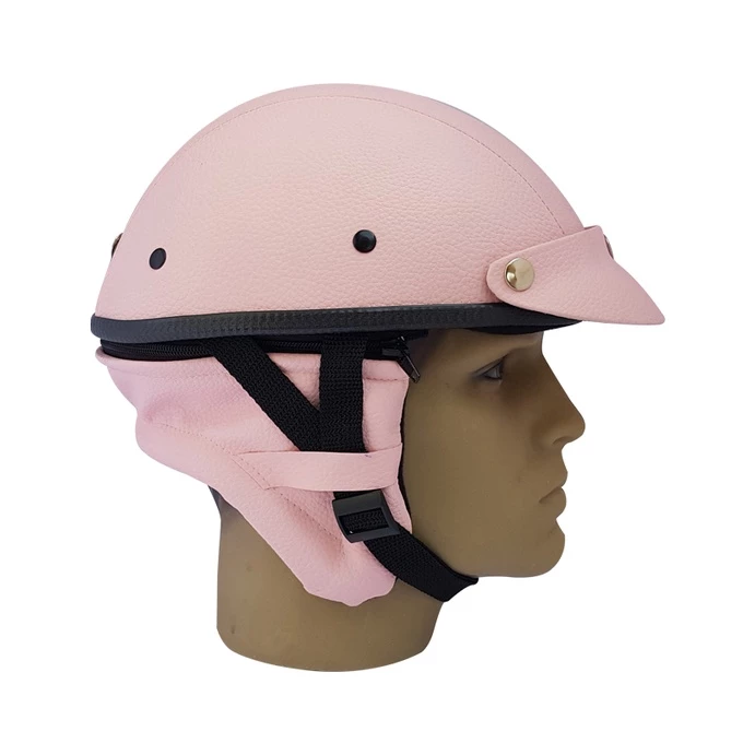 Capacete Feminino Coquinho Rosa Vintage para Moto, Scooter Elétrica, Patinete e Bicicletas Custom Vespa lambretta