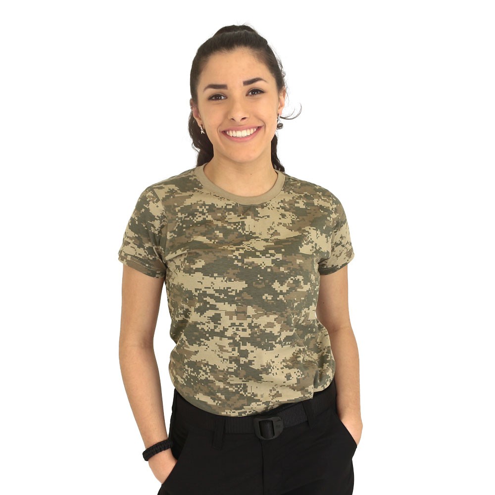 Camiseta Feminina Militar Baby Look Camuflada Exército Brasileiro