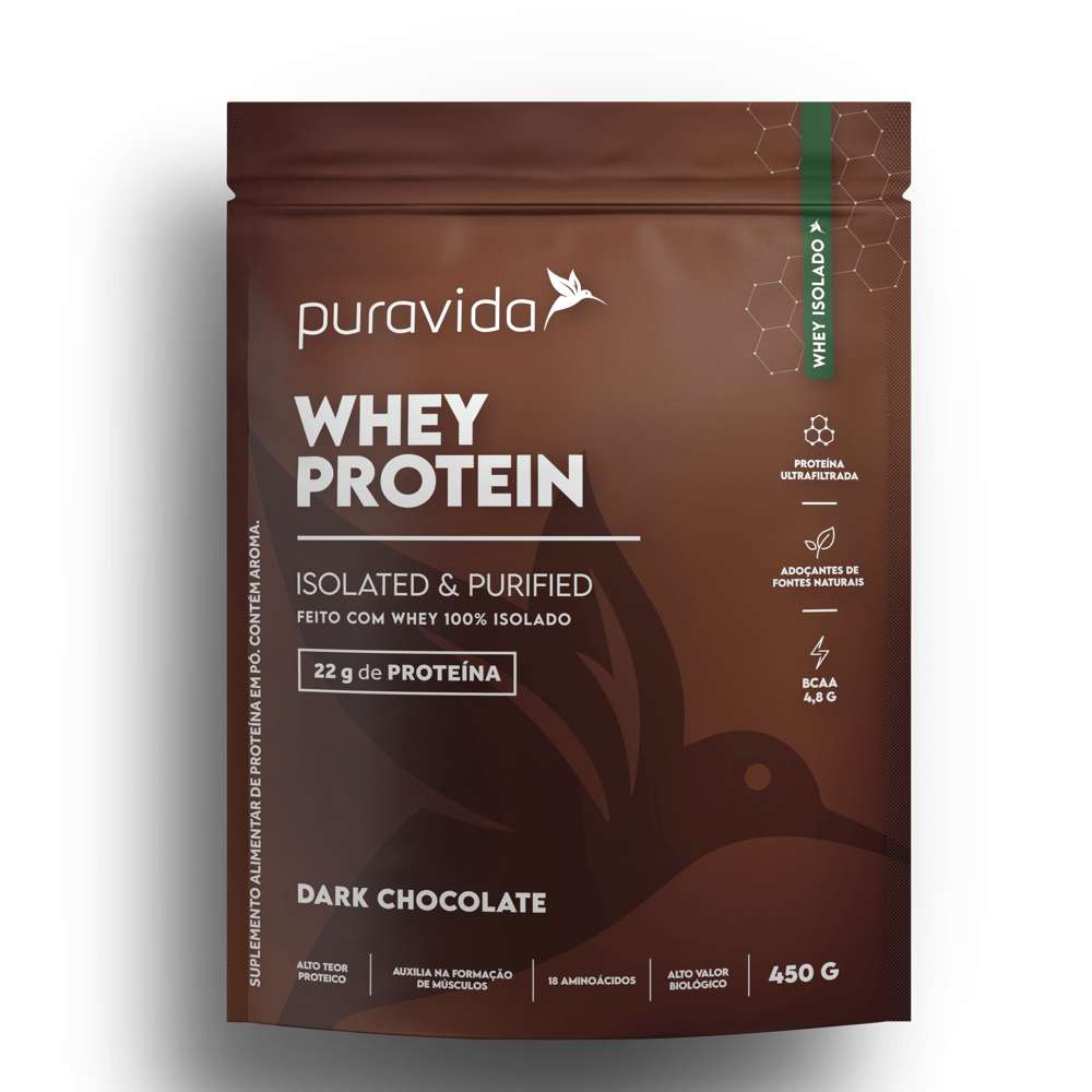 Whey Protein Isolado Dark Chocolate 450g Puravida