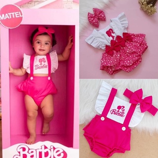 Romper Barbie Lantejoula Body Salopete Fantasia Vestido Saia Jardineira  Roupa Infantil Bebê Pink Rosa