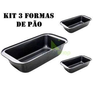 KIT 3 FORMA DE PÃO ASSADEIRA ANTIADERENTE FORMA PARA BOLO PÃO TORTA