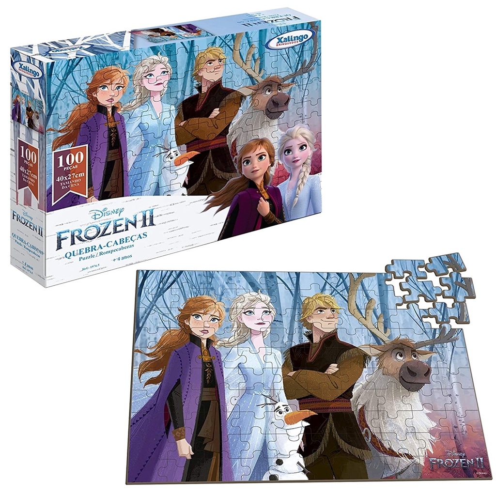 Quebra-cabeça 100 peças Frozen Disney - Viver Brincando