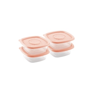 Conjunto de Potes Quadrados 400 ml Pop 4 Unidades Vinho Malbec-Rosa Pastel/2022