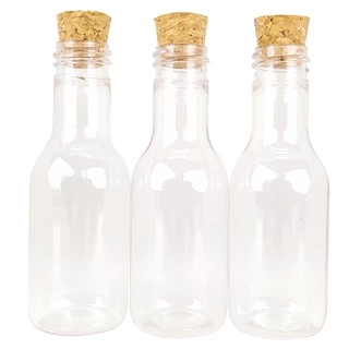 100 - Mini Frascos Plásticos 50ml Com Tampas De Rolha em Oferta na Shopee