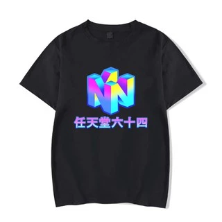 Camiseta Unissex Algodão Nintendo Logo Vaporwave Aesthetic