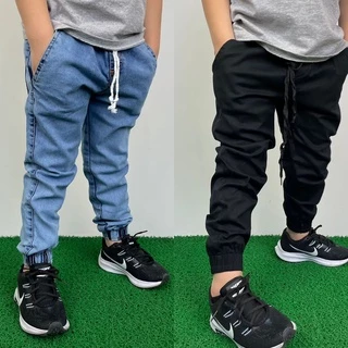 Kit 2 Calças Jogger Bebê Infantil Juvenil - Calça de criança jeans apertada da moda 2 ao 16