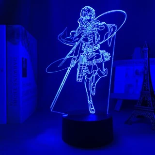 Anime Attack on Titan Levi Ackerman Figure Lâmpada Led Noturna Jagermeister