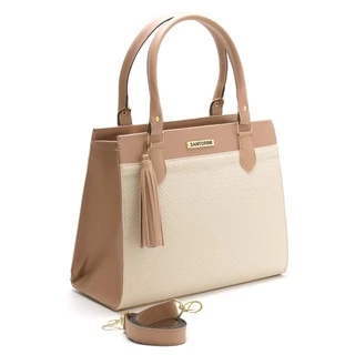 Bolsa Grande Feminina , com bolso interno com ziper + Alça Transversal Santorini !