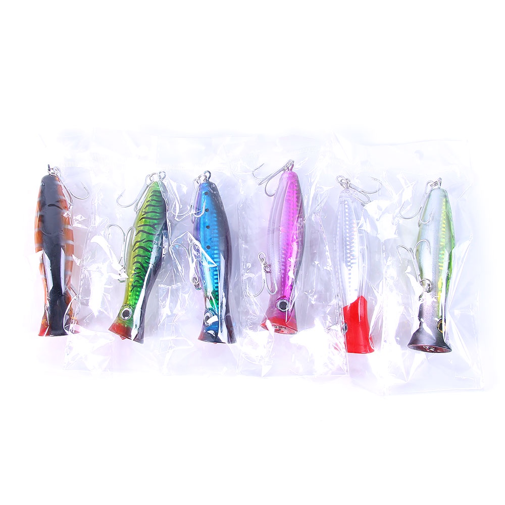 HENGJIA 1x Isca Artificial Dura Grande Popper para Pesca 8 Cores Isca ...