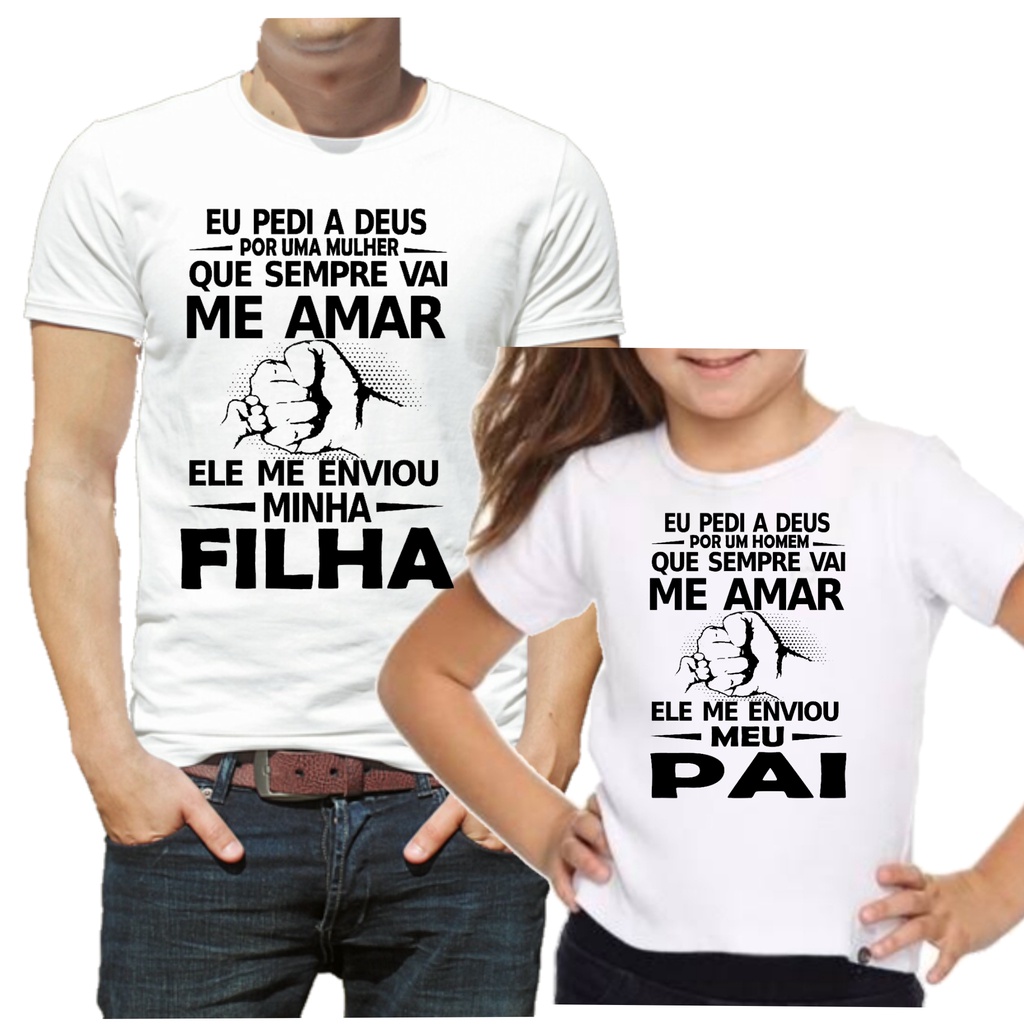 Camiseta Pai Mãe Filho Xerox Cópia Kit C/04 Camisetas