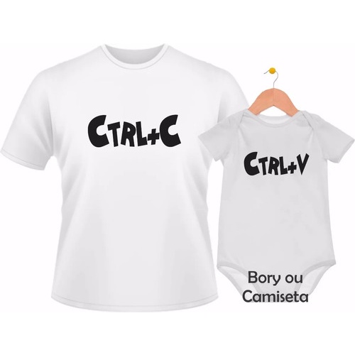 Kit 2 Camisas Camisetas Body Dia Dos Pais Ctrl+c Ctrl+v Shopee Brasil