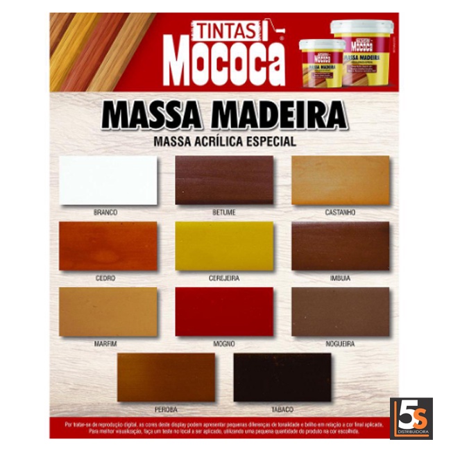 Massa Madeira P/ Calafetar Correção para Madeira 350g - Cores Mococa ...