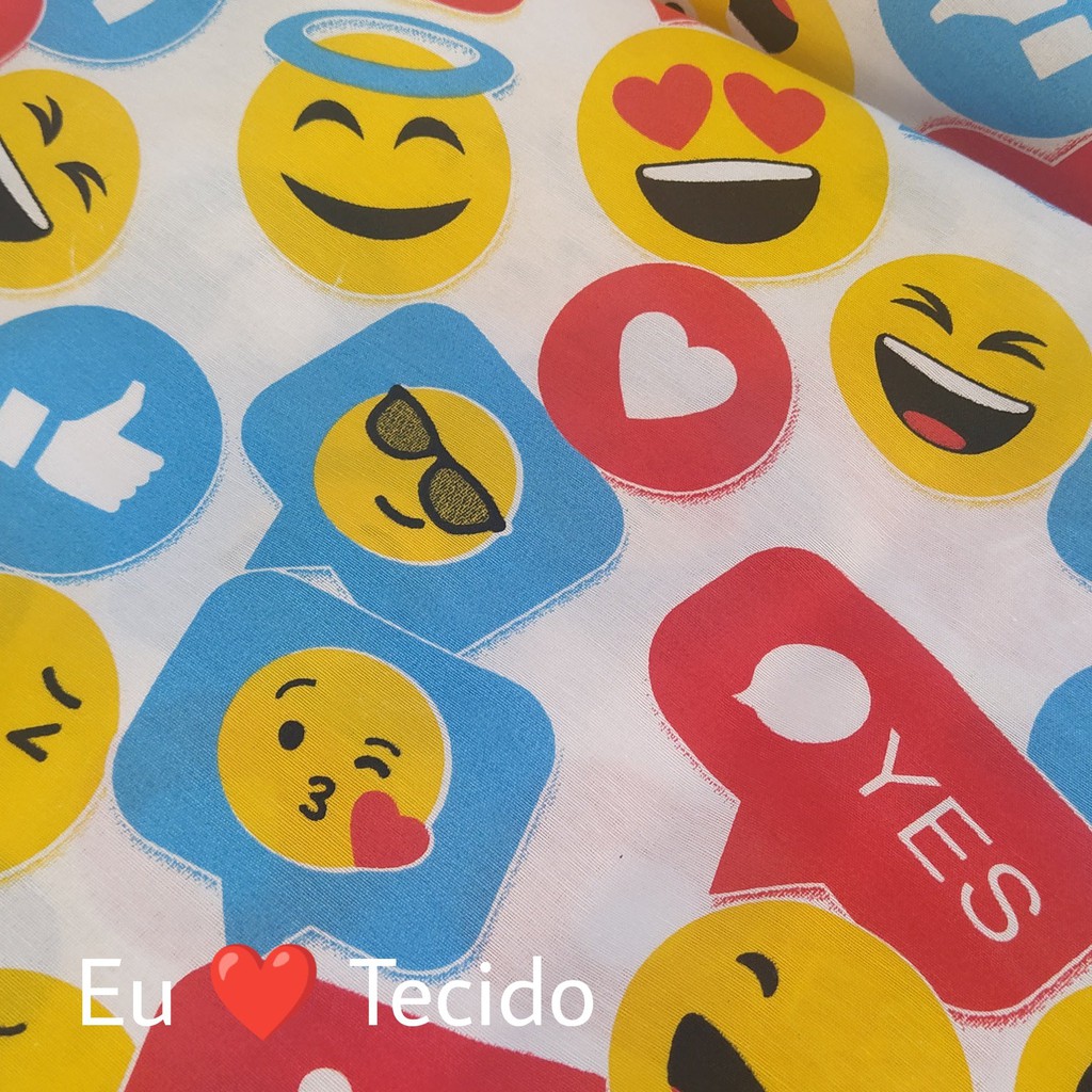 EMOJI FUNDO BRANCO 5290-01 - Ponto X Tecidos