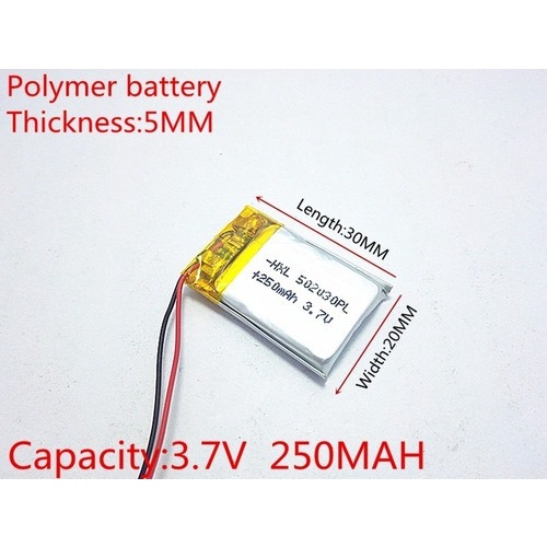 Bateria Do Fone De Ouvido APARELHO 502030 250mah 2 fios 5mm x 20mm x 30mm