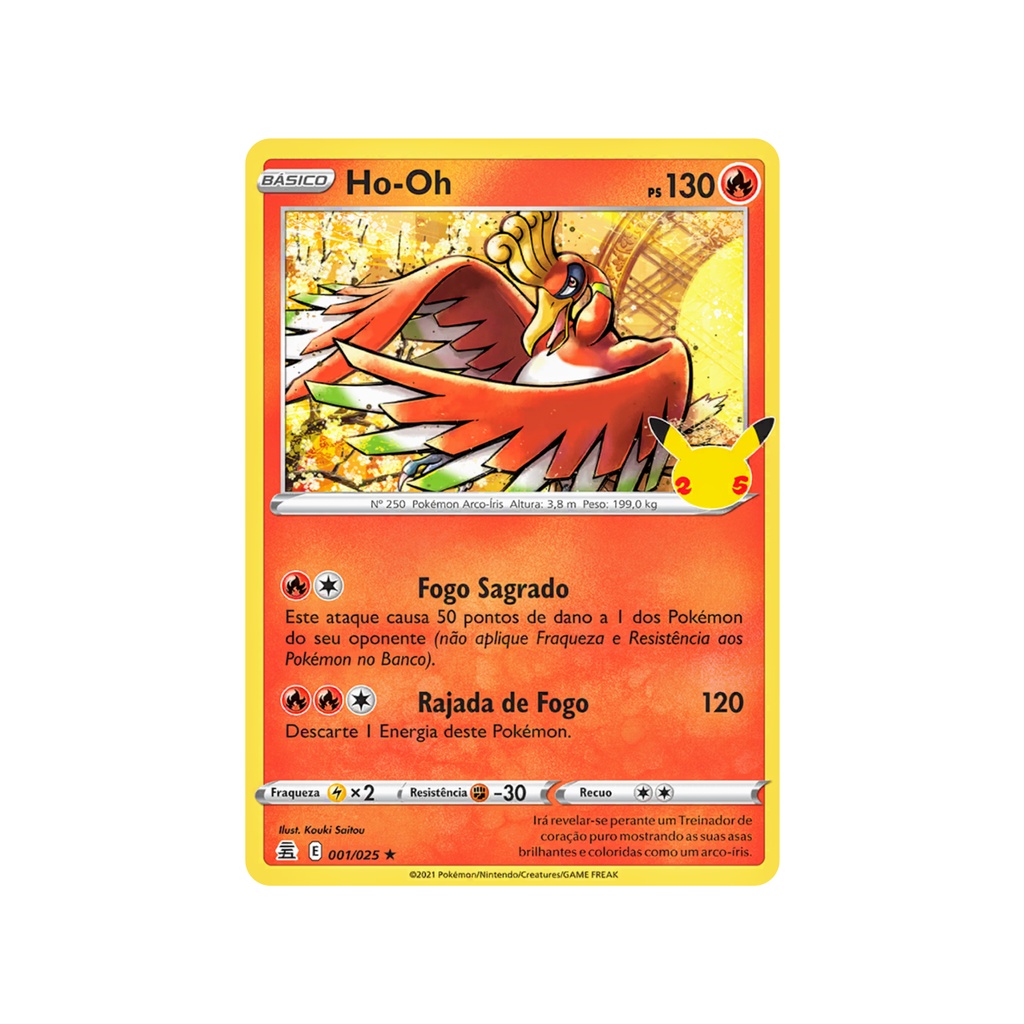 Carta Pokémon Lendário Ho-oh Gx Sombras Ardentes