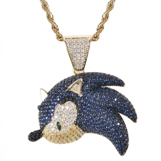 Moda Requintada Zircônio Completo Desenho Animado Incrustado Em Lindo Porco Espinho Colar Pingente De Metal Hip Hop Homens Rock Party Ornament