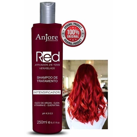 Shampoo Vermelho Matizador Tonalizante Para Cabelos Vermelhos 250ml ...