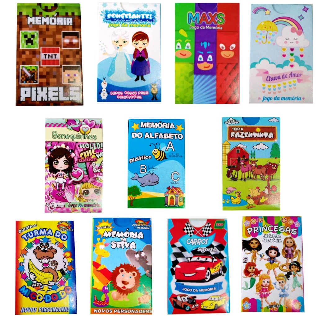 Kit 10 Jogo Da Memoria Carros Infantil Kit Festa