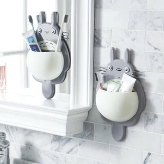 1 Pc Escova De Dentes Parede Montada Titular Bonito Totoro Otário Cozinha Banheiro Organizador Ferramenta Da Família Cor Aleatória