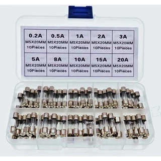 Fusível De Vidro Kit Estojo 100 Peças 5x20mm