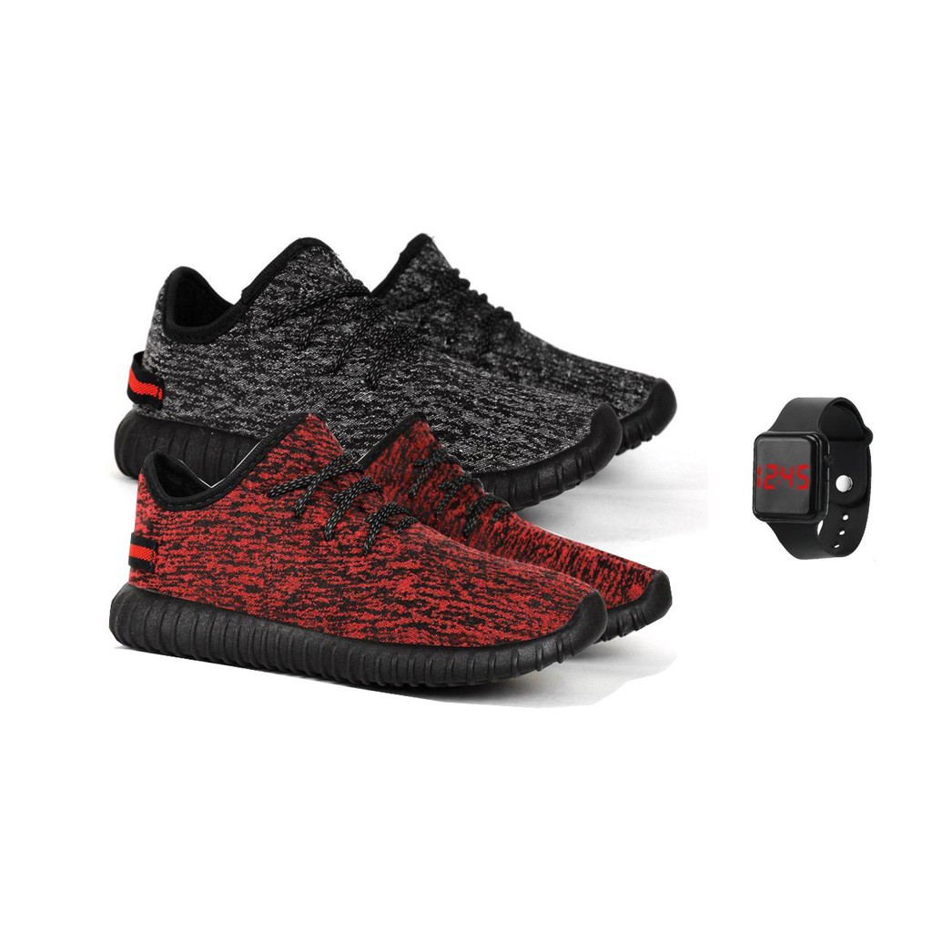 Kit-2 easy tenis masculino-feminino para correr caminhar leve e macio +relógio digital promoção