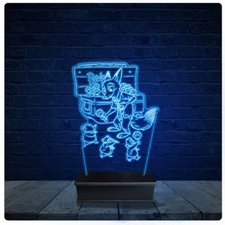 Luminária Led Acrilico Abajur - Zootopia