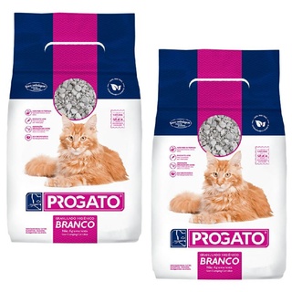 Combo 2un Areia Higienica Progato Branca Para Gatos 1,8kg