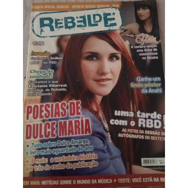 Revista Poesias De Dulce Maria Rbd Rebelde Shopee Brasil