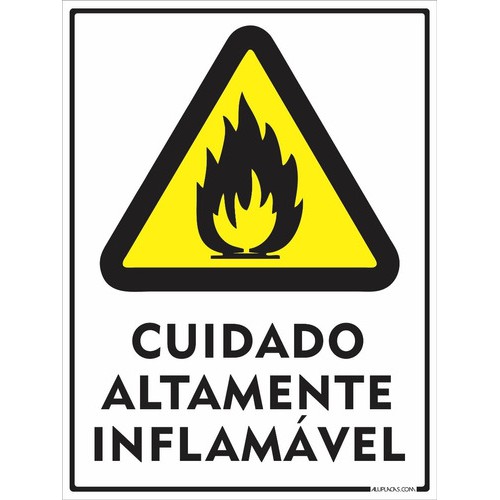 Placa Alerta Cuidado Altamente Inflamável 30x20cm Alumínio | Shopee Brasil