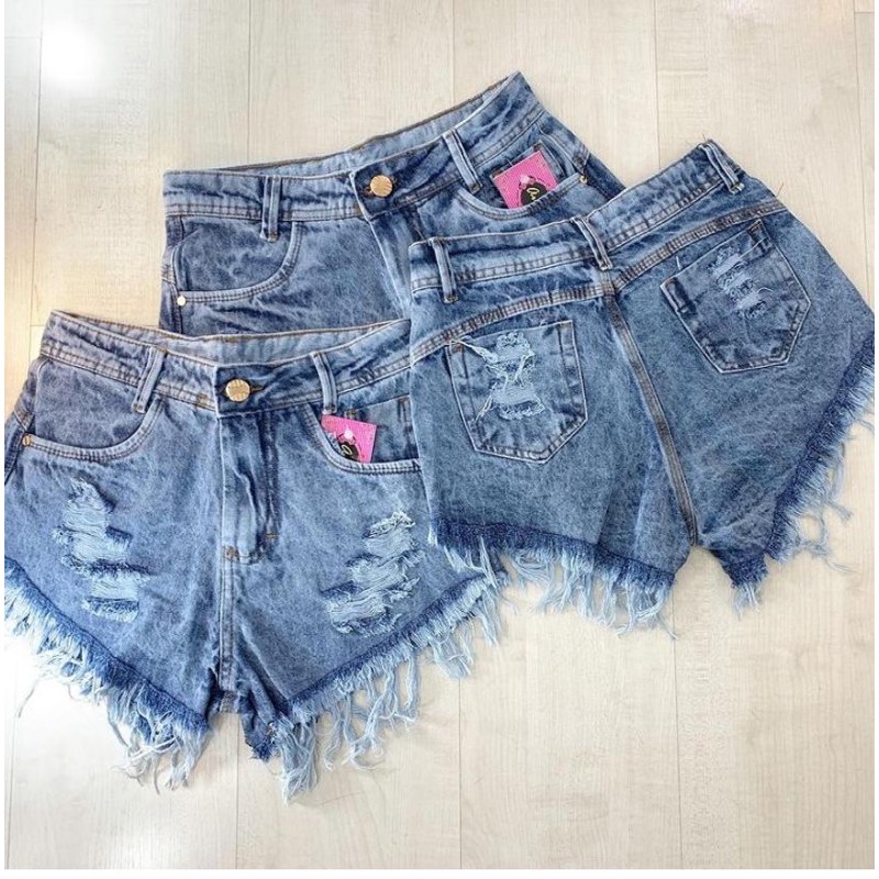 Shorts Jeans Feminino Desfiado M365- - Shorts Jeans Feminino Desfiado -  ZZAREM JEANS