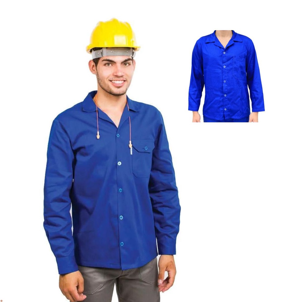 Camisa Masculina Manga Longa Brim Para Trabalho | Shopee Brasil