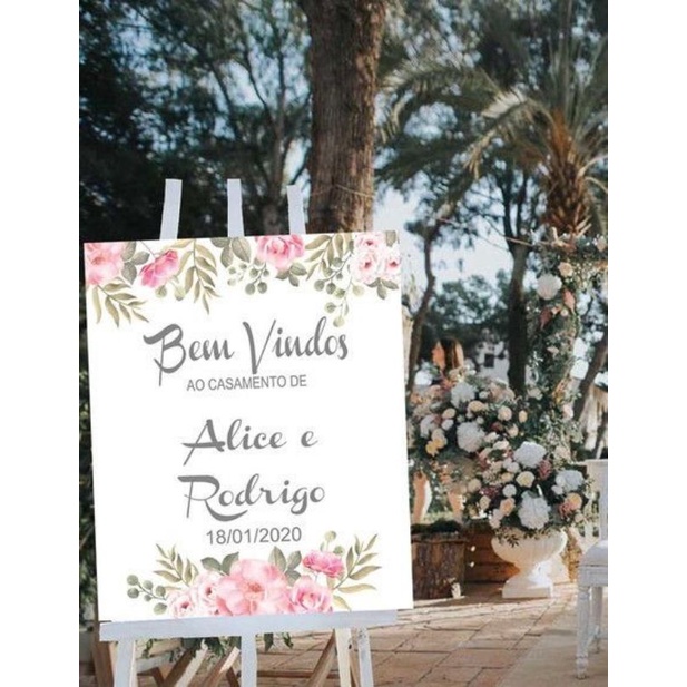 Quadro Decorativo para casamento, recepção de festas entrada de cerimônia  Personalizada