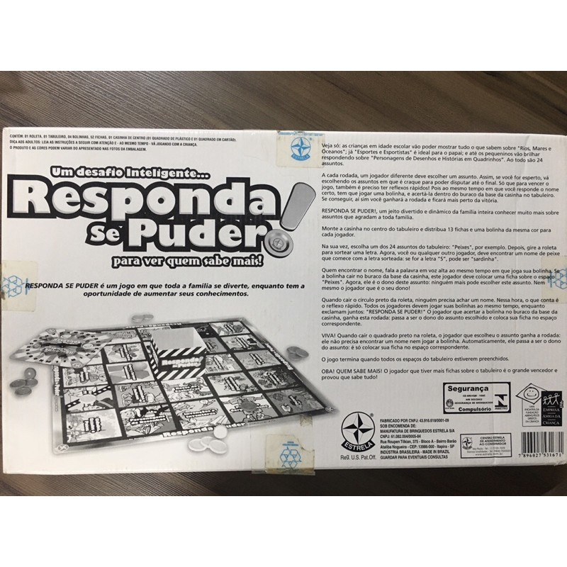 Jogo Responda se Puder - Estrela - Aprenda Jogando!