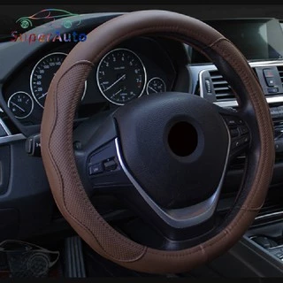 Capa Do Volante Superauto Universal PU De Couro Anti-Derrapante Durável 38CM Fibra Dinâmica Artesanal