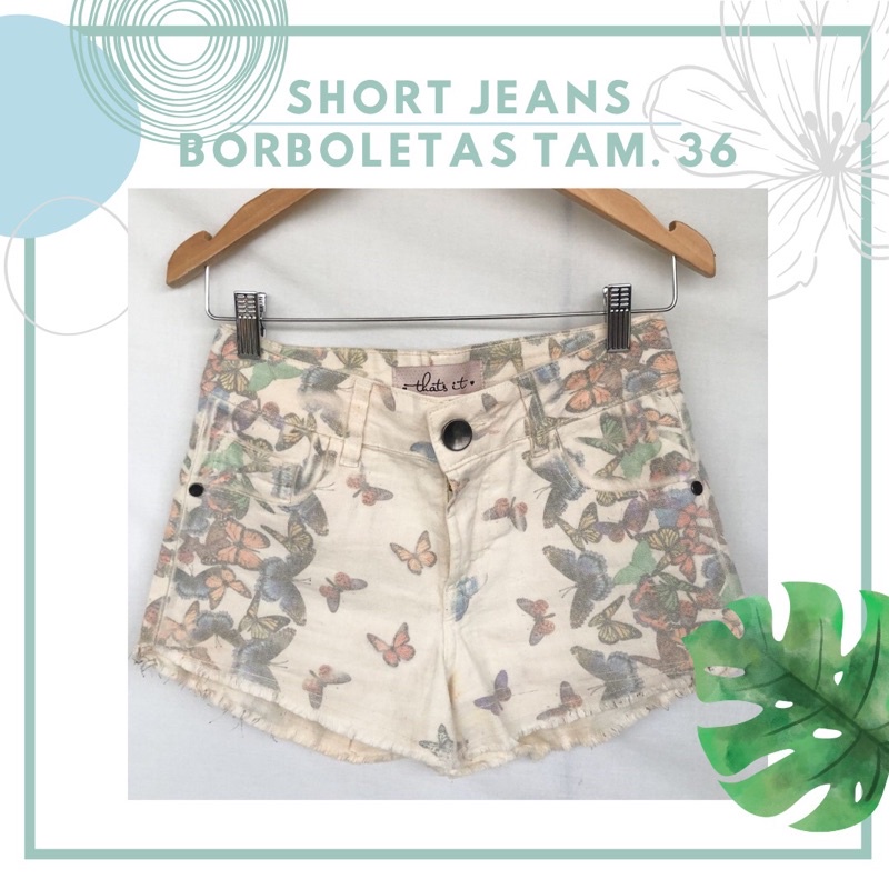 Short jeans 2024 estampado feminino