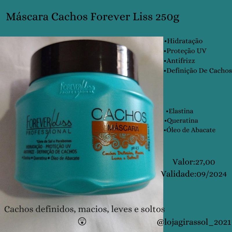 Máscara Cachos Forever Liss 250g - Forever Liss
