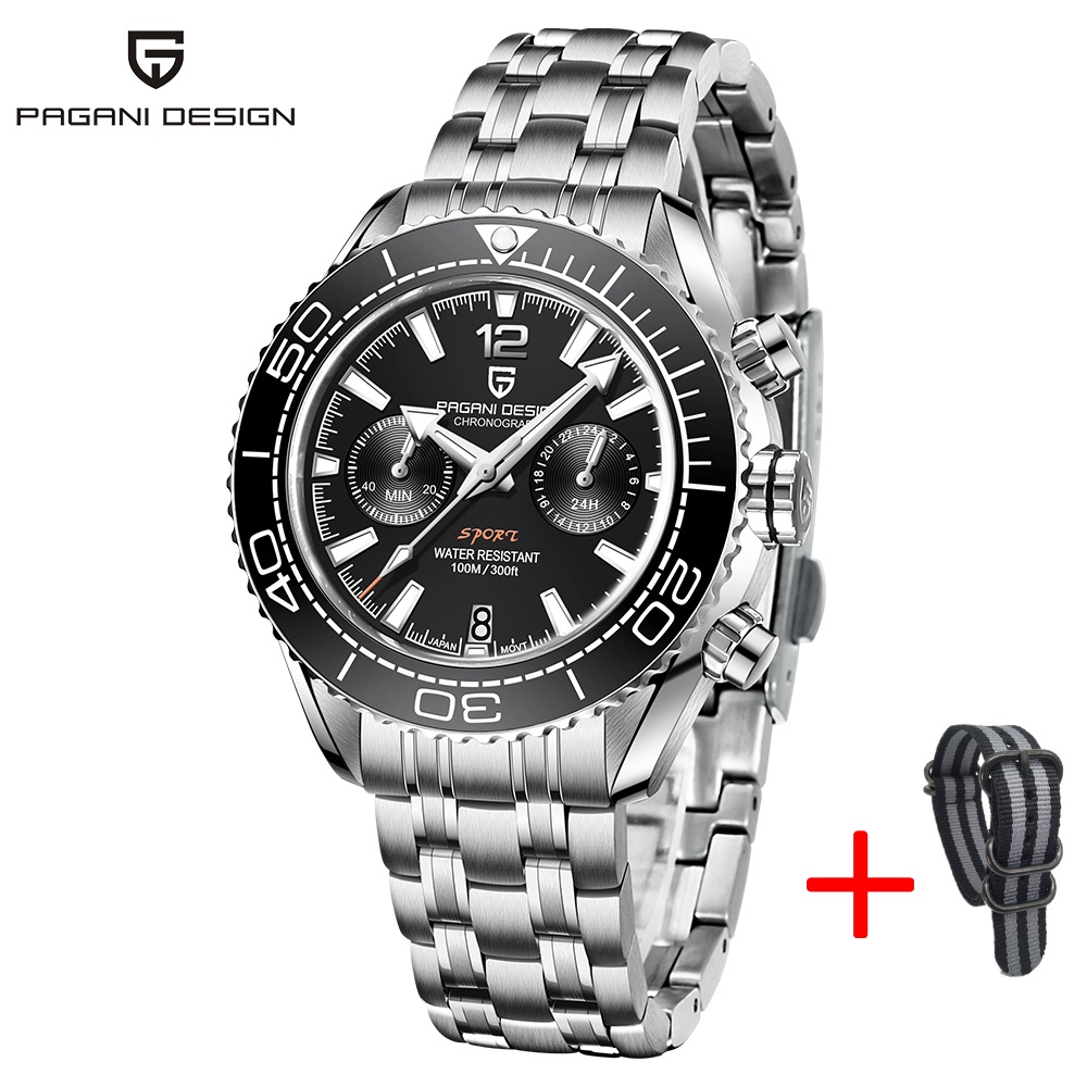 Pagani Design Novo Relógio De Quartzo Masculino Seiko VK64 Diver